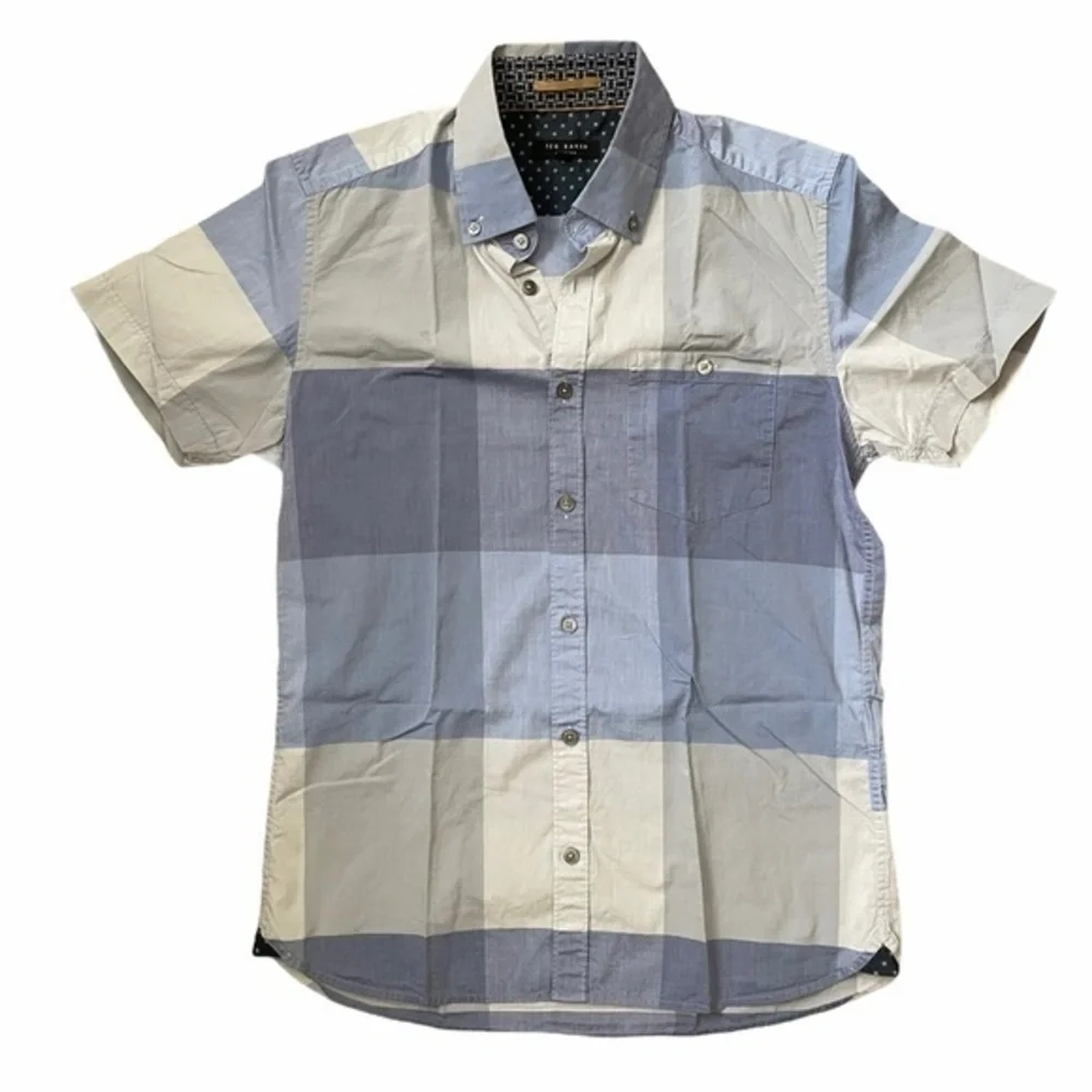 Ted Baker Shamdog Extra Trim Blue Sport Button-Down Slim Fit Shirt
